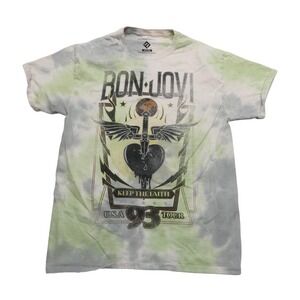 Bon Jovi‎ Keep The Faith USA 93 Tour Shirt Mens Medium Tie Dye Rock Graphic Tee